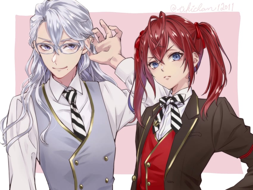 azul ashengrotto and riddle rosehearts (twisted wonderland) drawn by ukichan12011