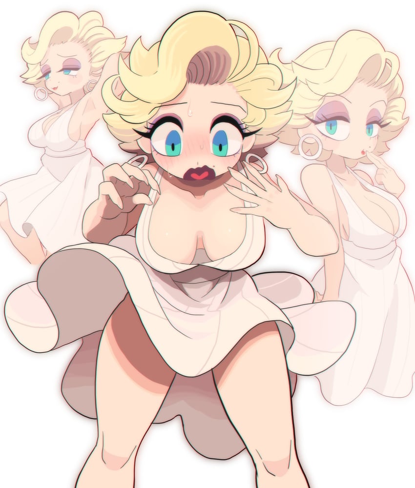 marilyn monroe (real life and 1 more) drawn by gashi-gashi
