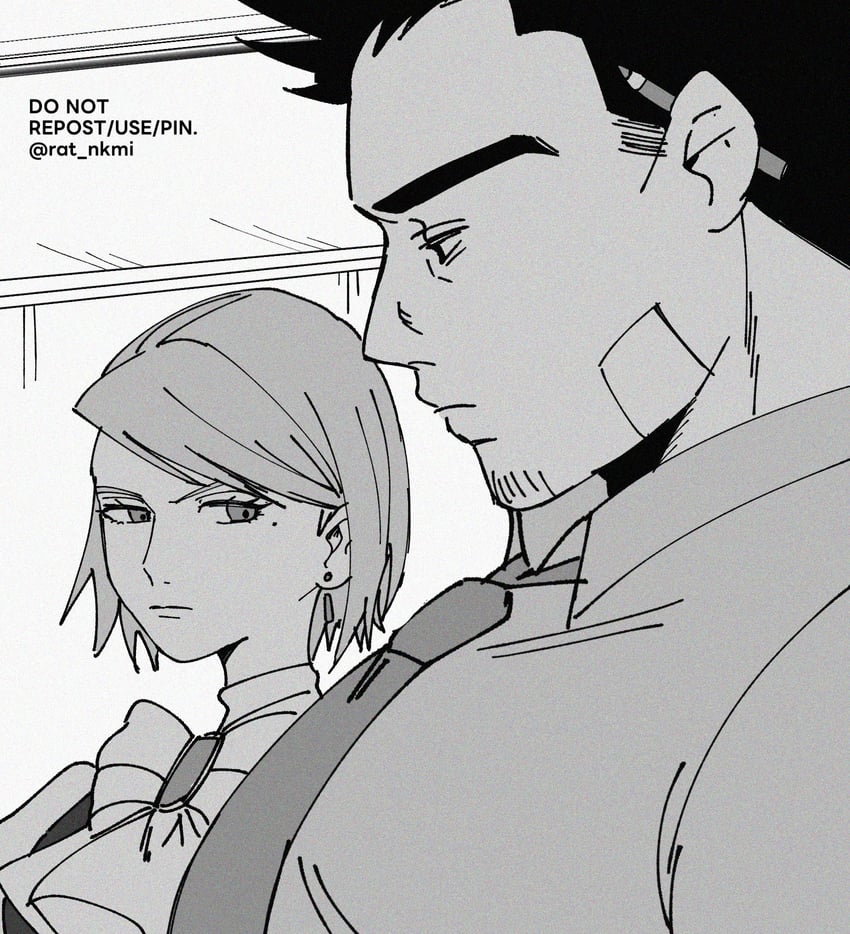 franziska von karma and dick gumshoe (ace attorney) drawn by rat_nkmi