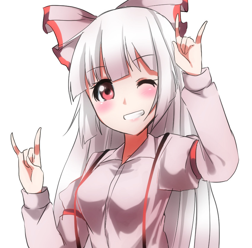 fujiwara no mokou (touhou) drawn by shiromoru_(yozakura_rety)
