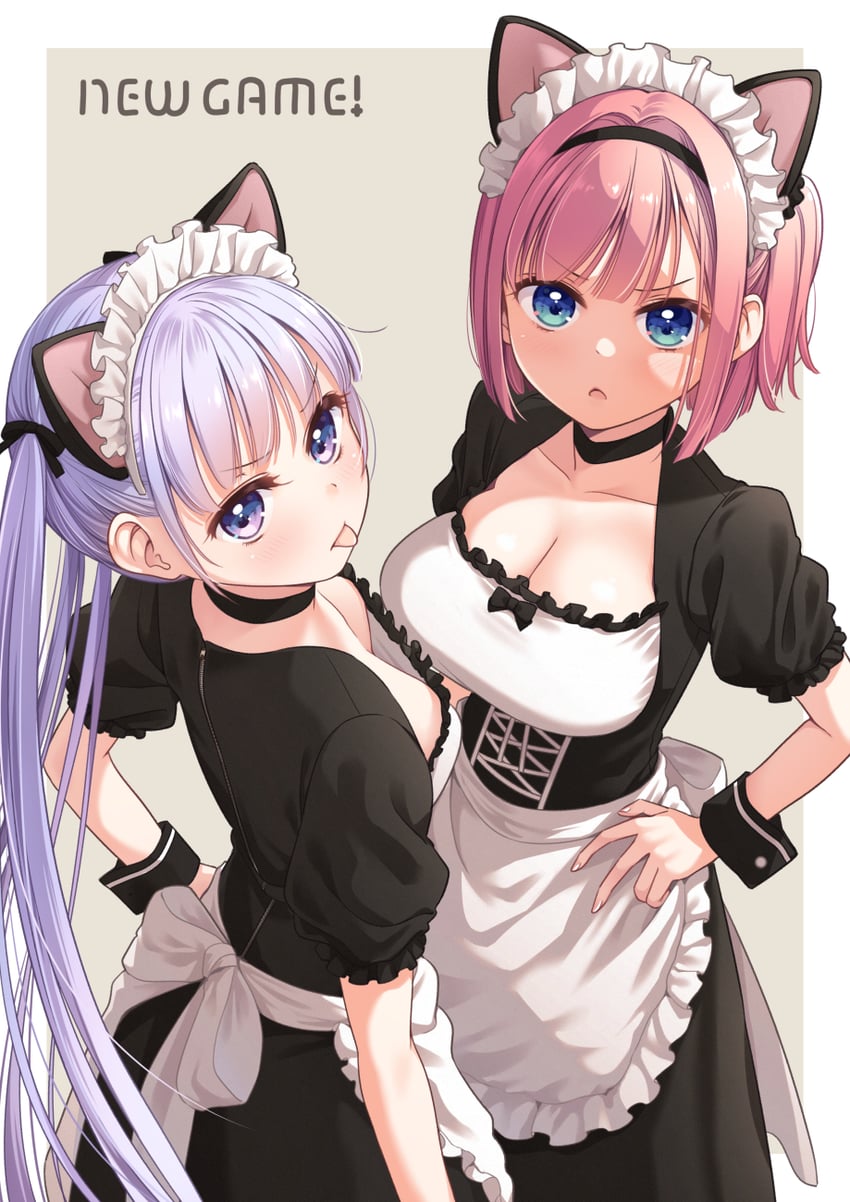 suzukaze aoba and mochizuki momiji (new game!) drawn by tokunou_shoutarou