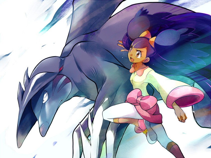 iris and excadrill (pokemon and 1 more) drawn by komugi_(wabisuke_maruden)