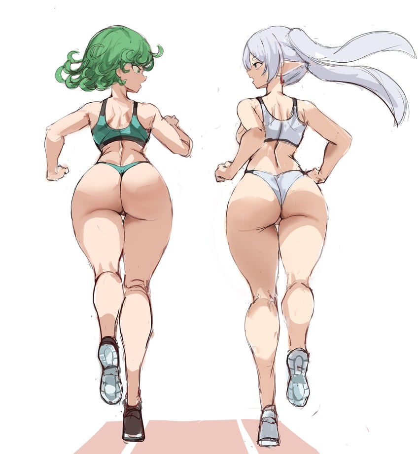 frieren and tatsumaki (sousou no frieren and 2 more) drawn by rakeemspoon