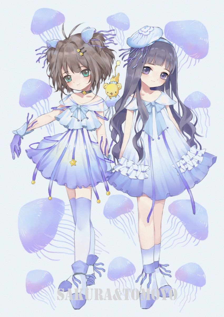 kinomoto sakura and daidouji tomoyo (cardcaptor sakura) drawn by emmy_(nwsk5828)