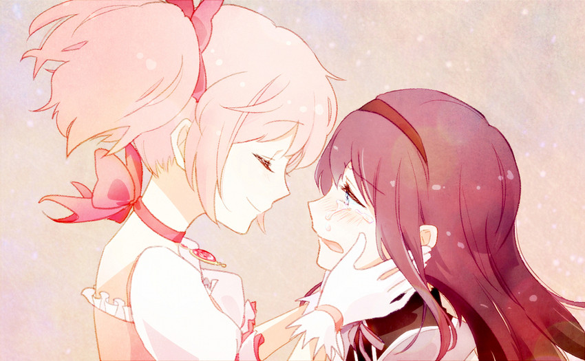 akemi homura and kaname madoka (mahou shoujo madoka magica) drawn by poolsa