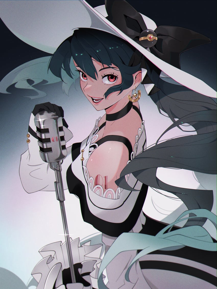 hatsune miku and dark miku (pokemon and 2 more) drawn by bclarissart