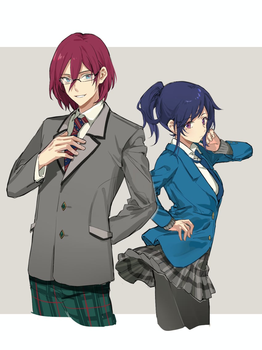 saegusa ibara and fushimi yuzuru (ensemble stars!) drawn by kitakawayui