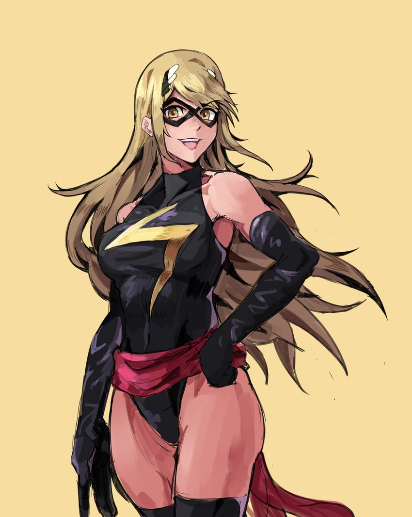 mythra, ms. marvel, and carol danvers (xenoblade chronicles and 2 more) drawn by saiykik