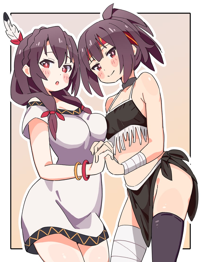 megumin and yunyun (kono subarashii sekai ni shukufuku wo!) drawn by noyama_takenoko