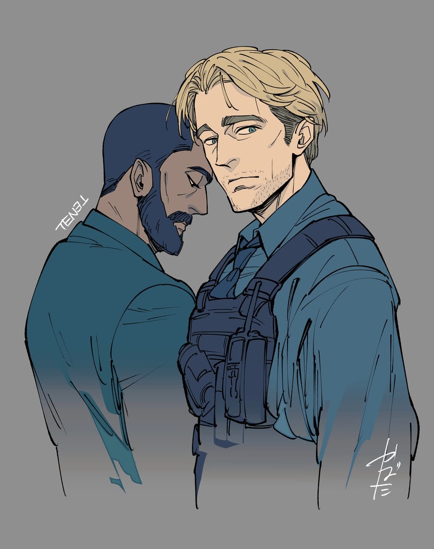 neil and protagonist (tenet) drawn by matutakeumehito