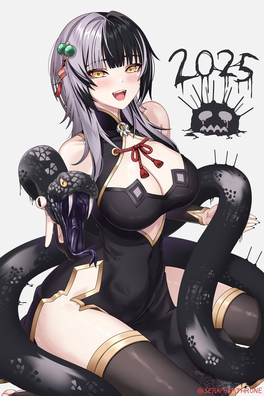 shiori novella and yorick (hololive and 1 more) drawn by seraphim_throne