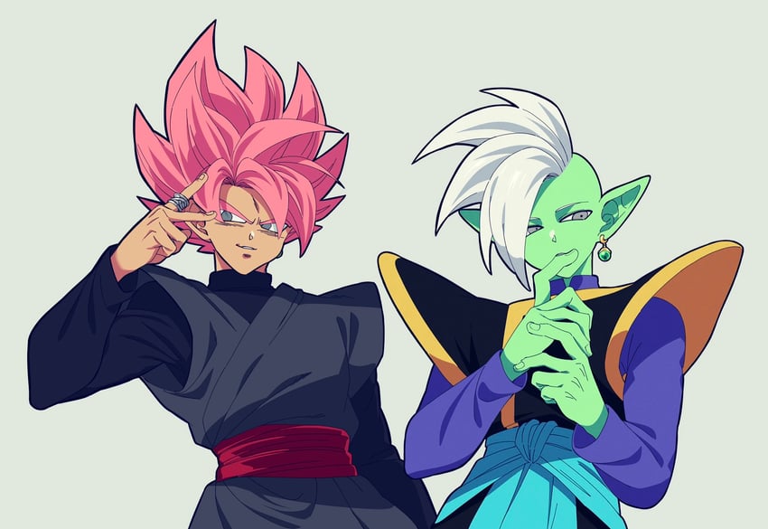 goku black and zamasu (dragon ball and 1 more) drawn by komesan_0212