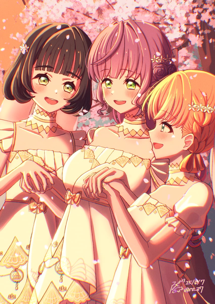 hinoshita kaho, otomune kozue, and momose ginko (love live! and 1 more) drawn by roze_(ro_z7)