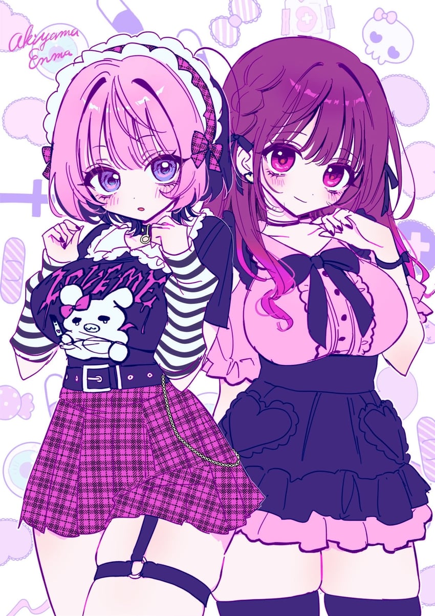 saotome noa and yoshizaki kokoa (noa-senpai wa tomodachi. and 1 more) drawn by akiyama_enma