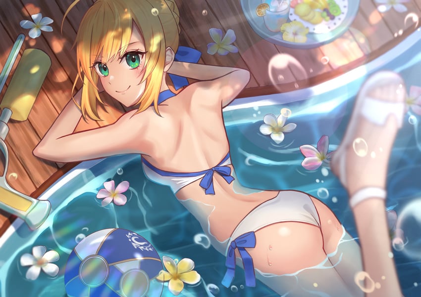 artoria pendragon and saber (fate and 1 more) drawn by soymilk26