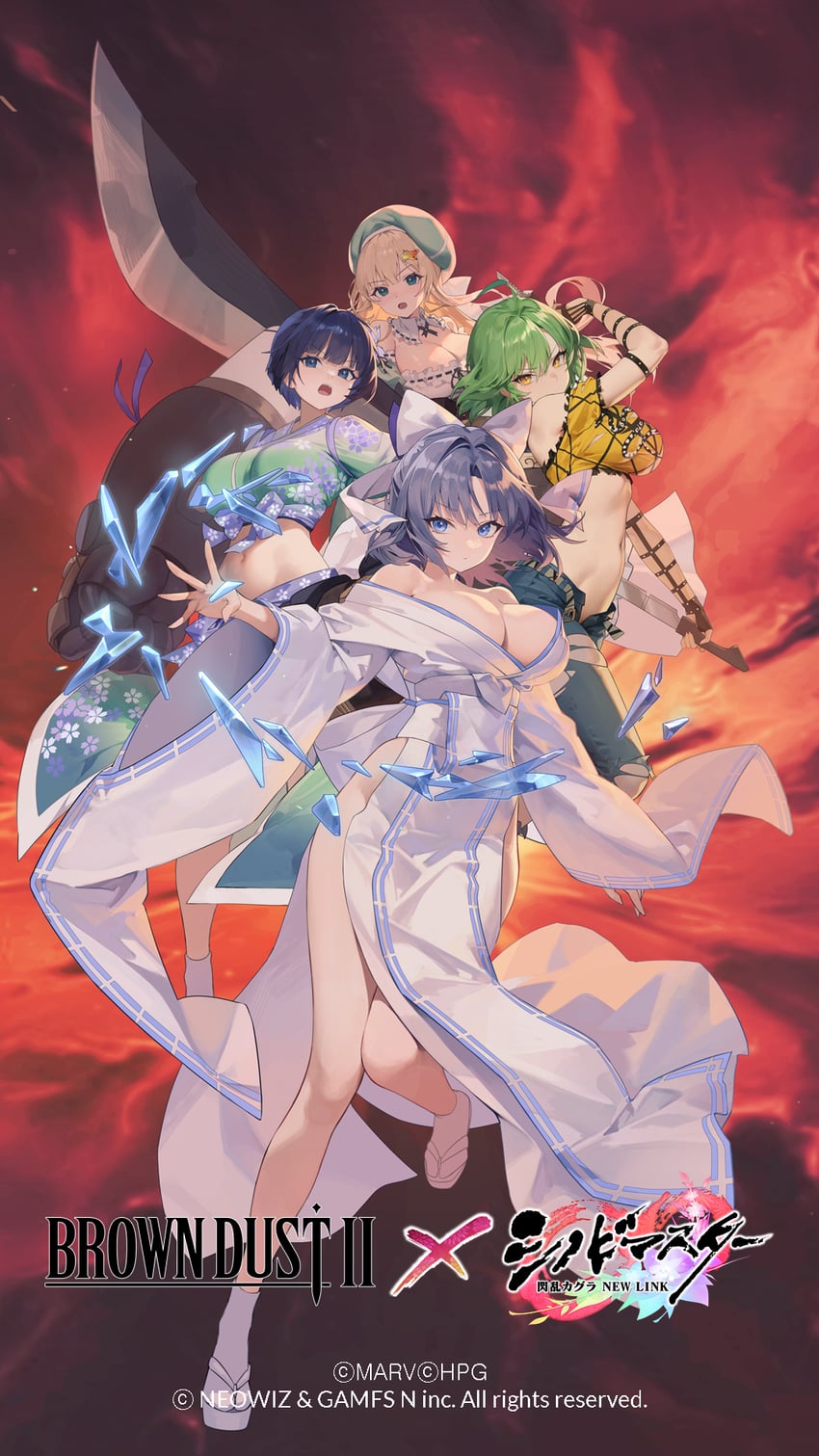 yumi, hikage, yomi, and yozakura (senran kagura and 3 more)
