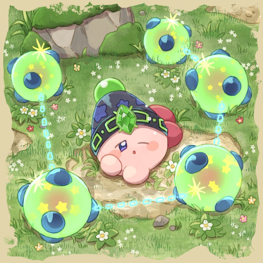 kirby, bomb kirby, and chain bomb kirby (kirby and 1 more) drawn by hakushinanashi