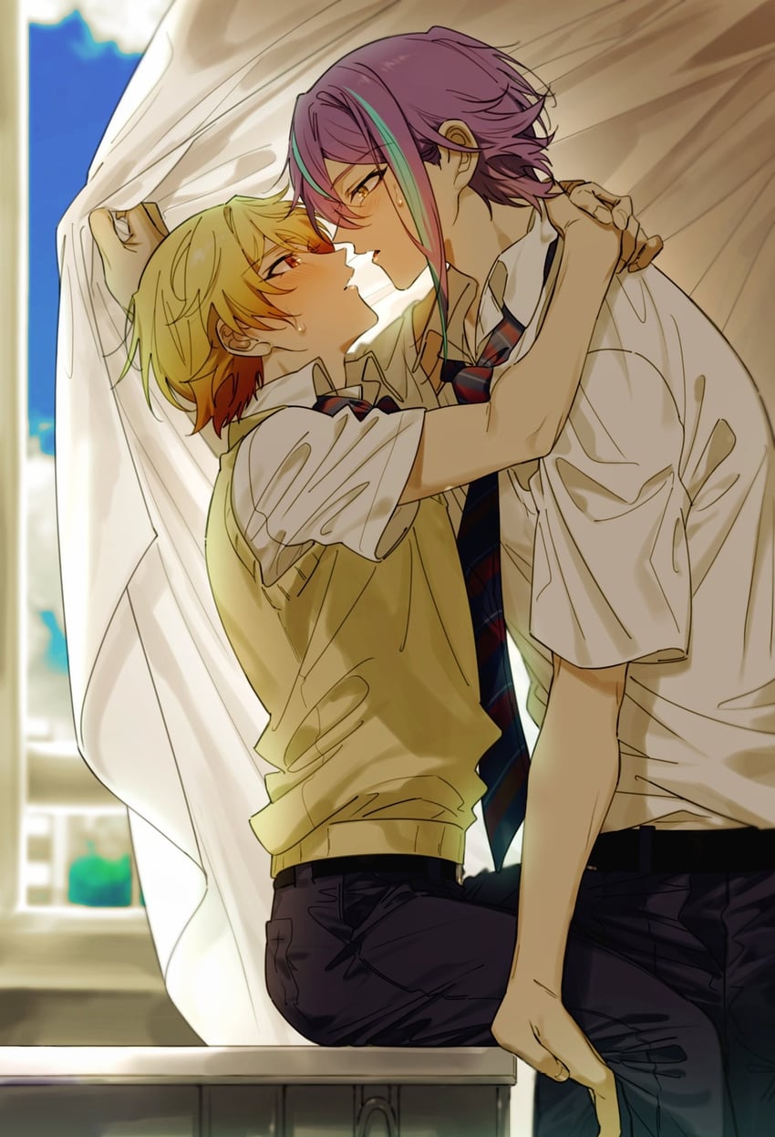 tenma tsukasa and kamishiro rui (project sekai) drawn by minn_0618