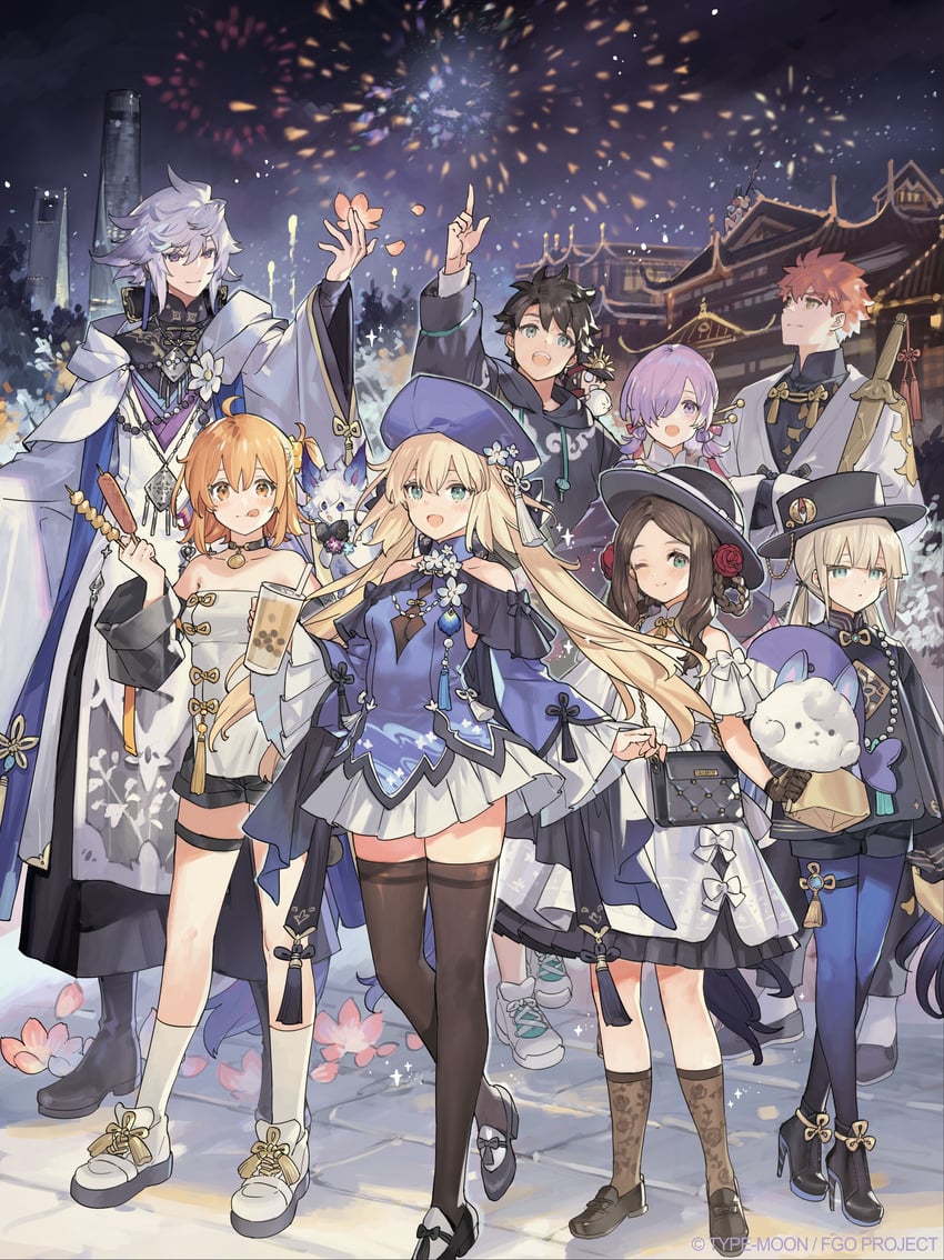artoria pendragon, mash kyrielight, fujimaru ritsuka, emiya shirou, oda nobunaga, and 8 more (fate and 1 more) drawn by starshadowmagician