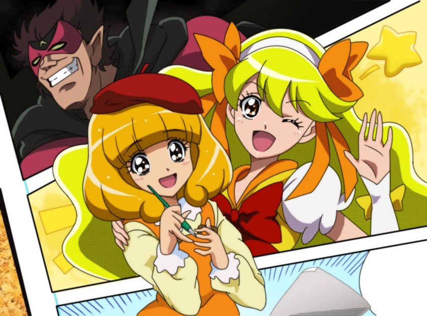 kise yayoi and miracle peace (precure and 1 more) drawn by fukushima_masaru