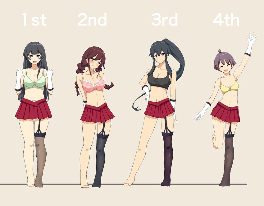 yahagi, noshiro, agano, and sakawa (kantai collection) drawn by cassandra_(seishun_katsu_sando)