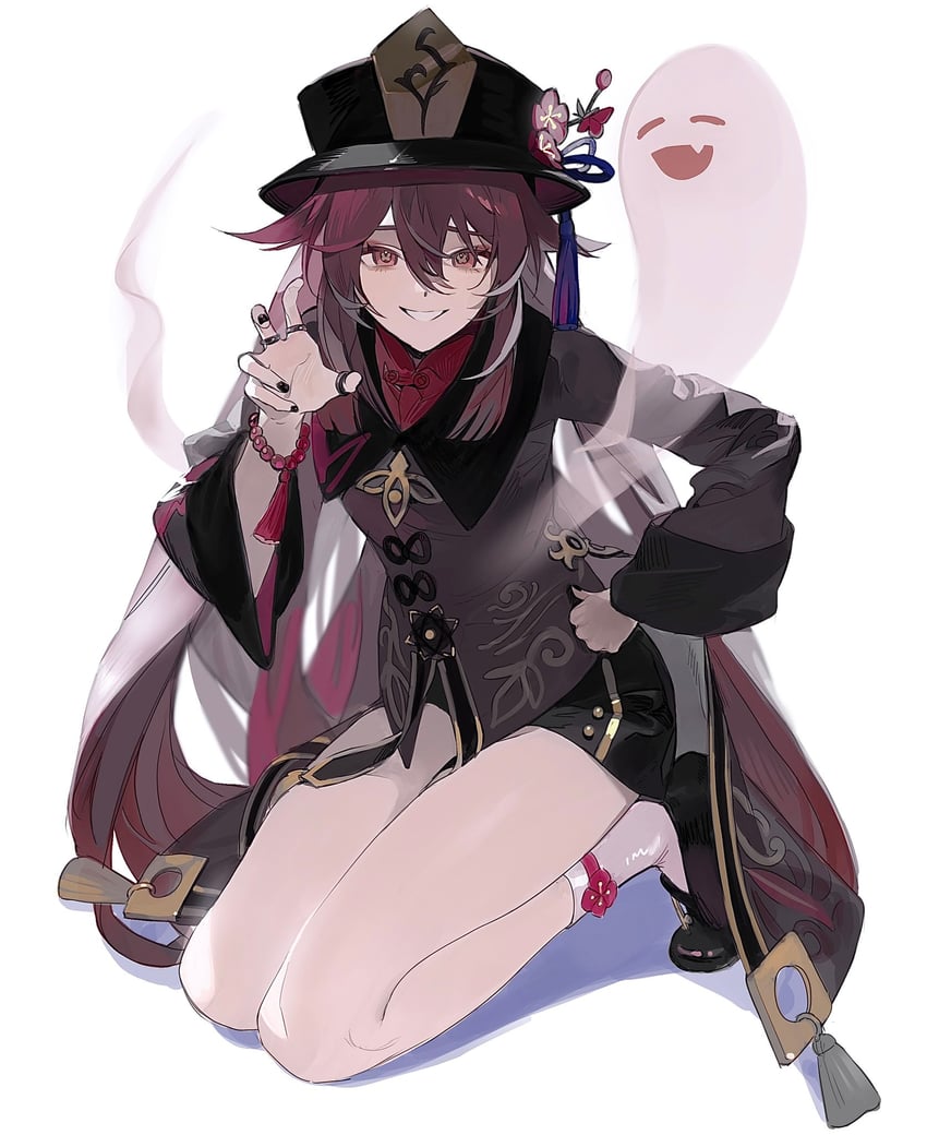 hu tao and boo tao (genshin impact) drawn by kushami_deso
