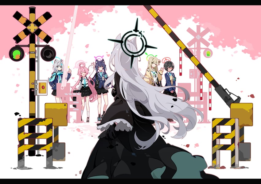 shiroko, hoshino, nonomi, shiroko terror, serika, and 1 more (blue archive) drawn by ideolo