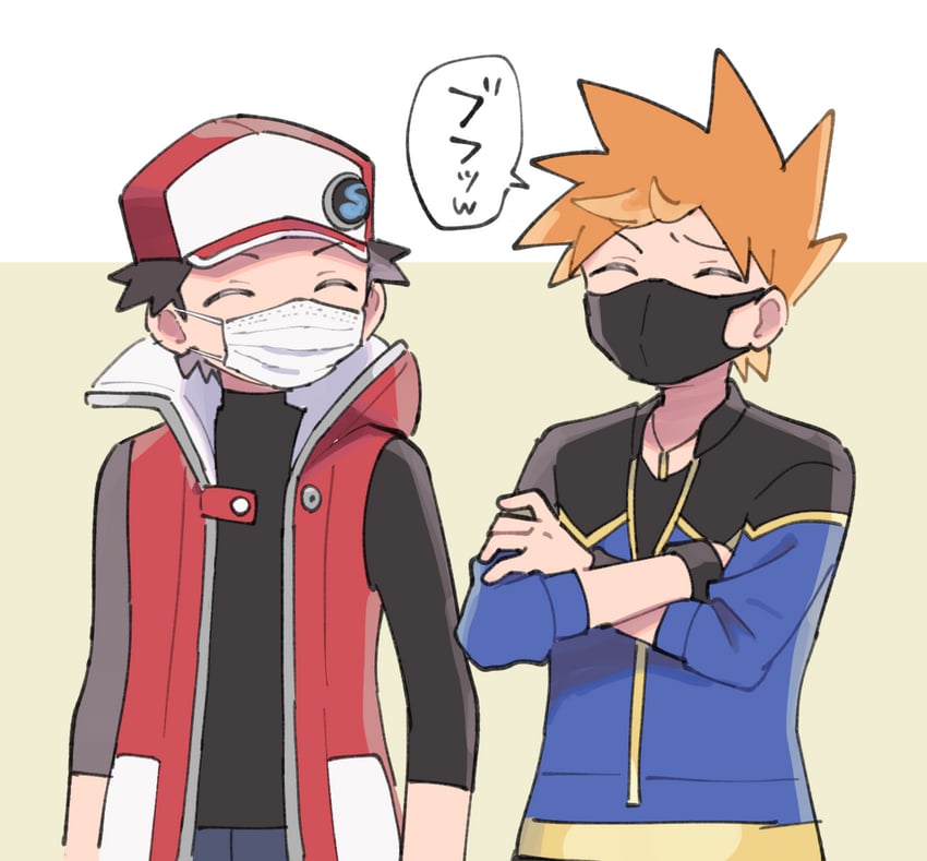 red and blue oak (pokemon and 1 more) drawn by pumpkinpan