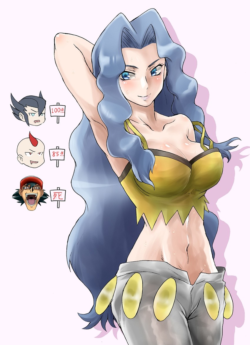 ash ketchum, grimsley, karen, sidney, and matsumoto rica (pokemon and 4 more) drawn by turizao