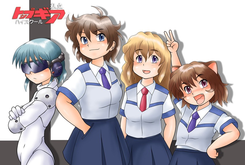 the stig, jeremy clarkson, james may, and richard hammond (top gear) drawn by sonnano_ari