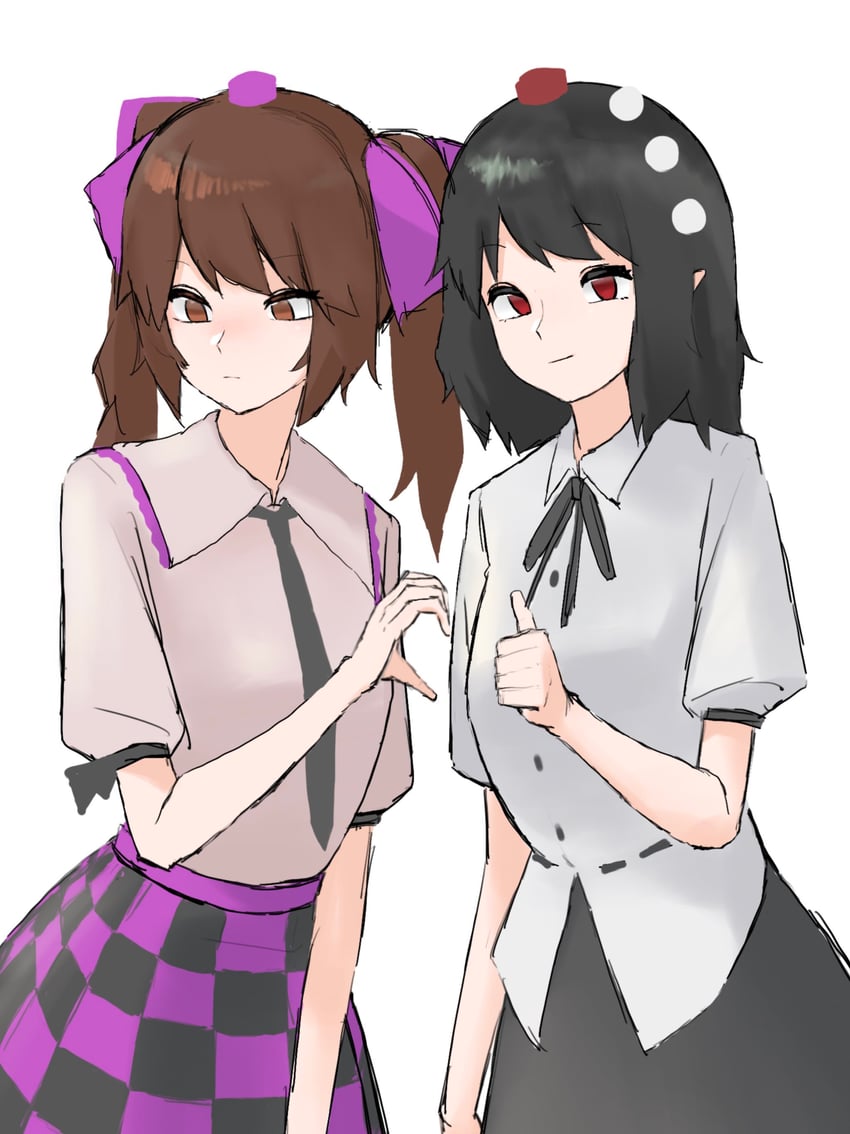 shameimaru aya and himekaidou hatate (touhou) drawn by mori_dobonua_(mordvna)