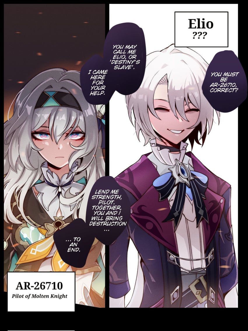 firefly and elio (honkai and 1 more) drawn by akashicelegy