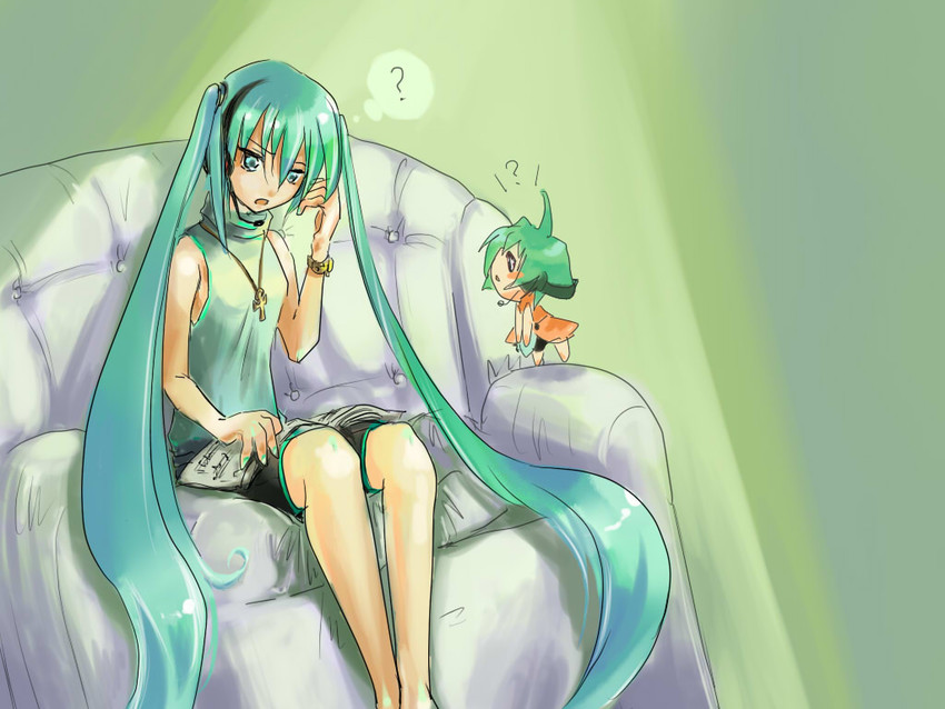 hatsune miku and fl-chan (vocaloid and 1 more) drawn by rira_(lila_777)