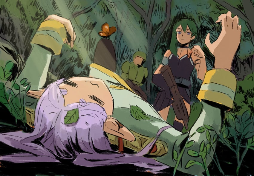 frieren and ubel (sousou no frieren and 2 more) drawn by kanokoga
