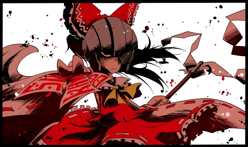 hakurei reimu, claus, and masked man (touhou and 3 more) drawn by rariatto_(ganguri)