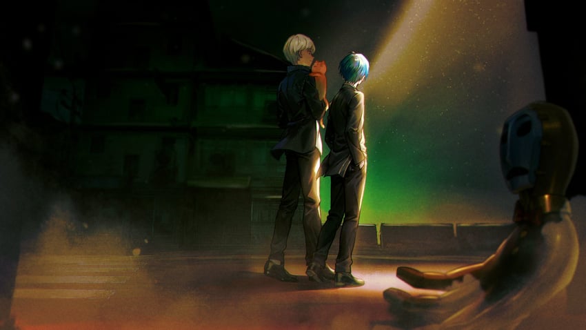 narukami yu and yuuki makoto (persona and 2 more) drawn by kotomeiro