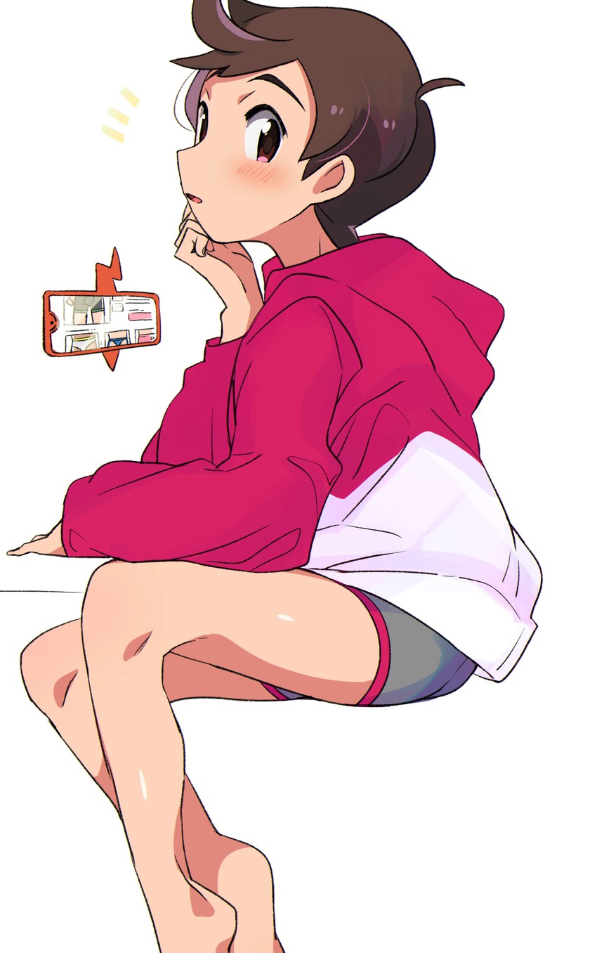 rotom, rotom phone, and victor (pokemon and 1 more) drawn by chokutsuu_(menino)
