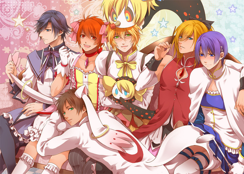 akemi homura, kaname madoka, miki sayaka, sakura kyoko, tomoe mami, and 8 more (mahou shoujo madoka magica and 1 more) drawn by marimo_hen