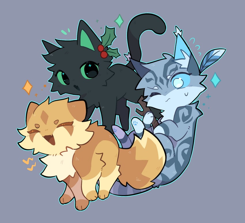 hollyleaf, jayfeather, and lionblaze (warrior cats and 1 more) drawn by buzhanggaodekenan