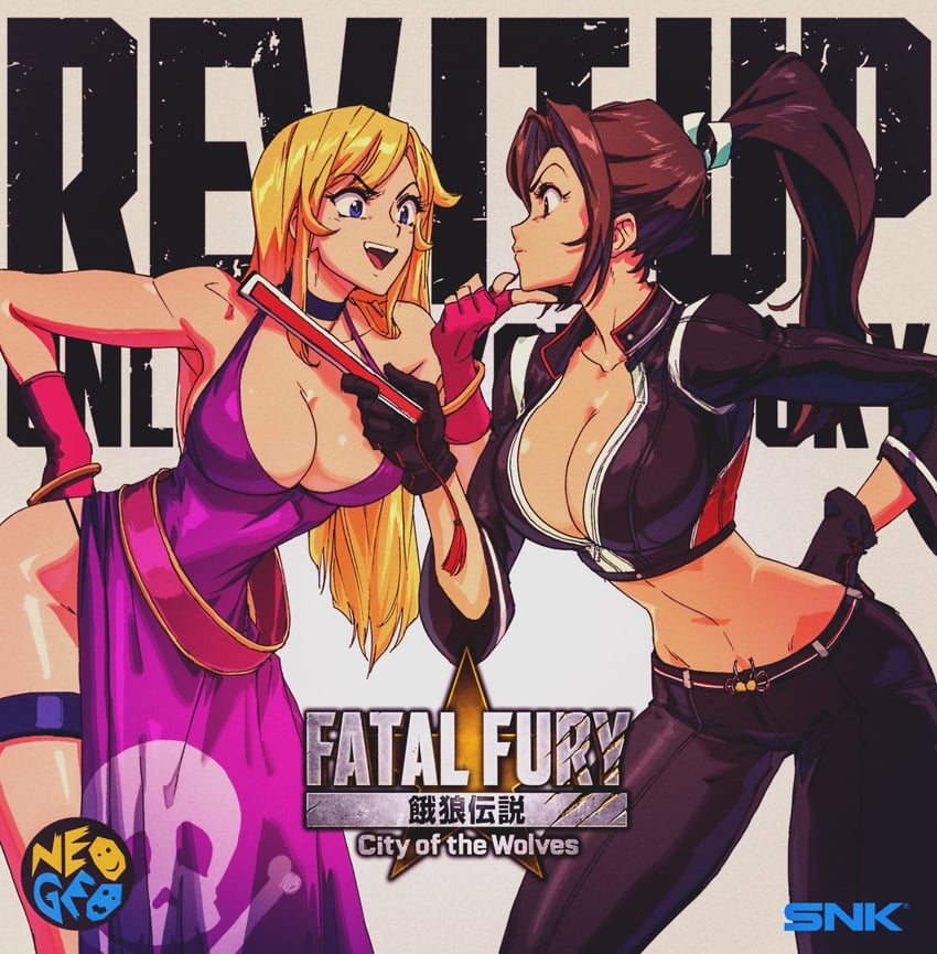 shiranui mai and b. jenet (fatal fury and 1 more) drawn by david_liu