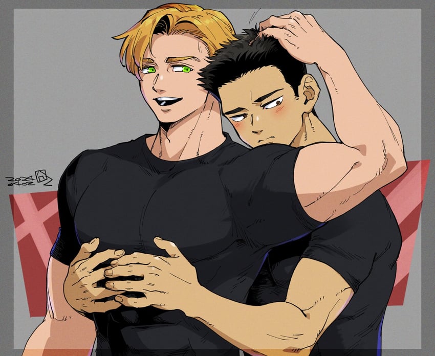 ao isami and lewis smith (yuuki bakuhatsu bang bravern) drawn by lageins