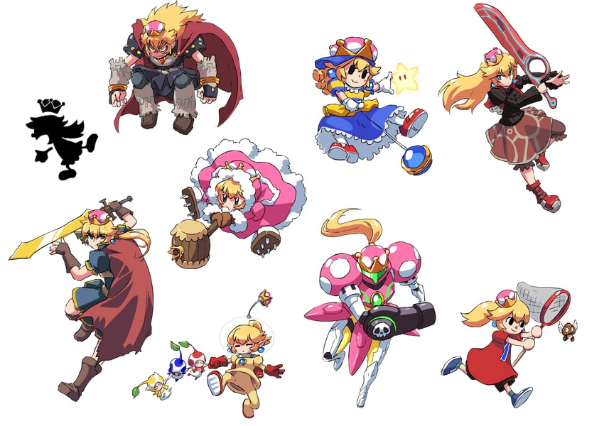 princess peach, samus aran, ike, olimar, ganondorf, and 11 more (fire emblem and 13 more) drawn by john_su