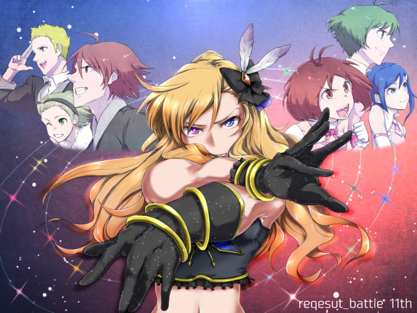 akizuki ryo, mizutani eri, hidaka ai, amagase touma, mitarai shouta, and 2 more (idolmaster and 3 more) drawn by agohige_x