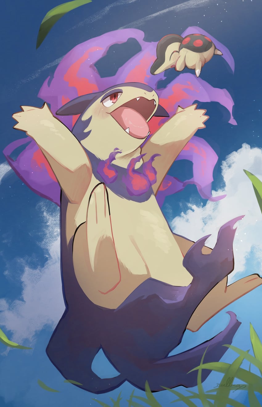 cyndaquil and hisuian typhlosion (pokemon) drawn by nullma