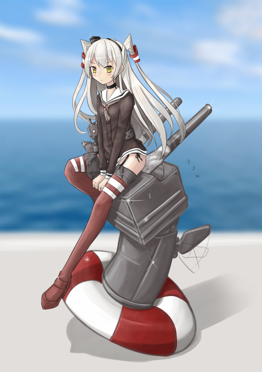 amatsukaze, rensouhou-chan, and rensouhou-kun (kantai collection) drawn by kuronekozero