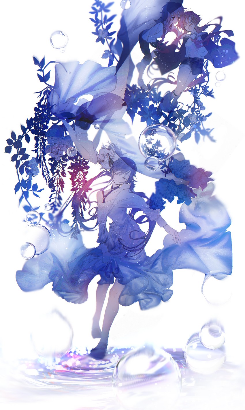 flower, meika hime, meika mikoto, and xin hua (vocaloid) drawn by karanagare