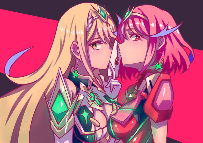 pyra and mythra (xenoblade chronicles and 2 more) drawn by hej_510