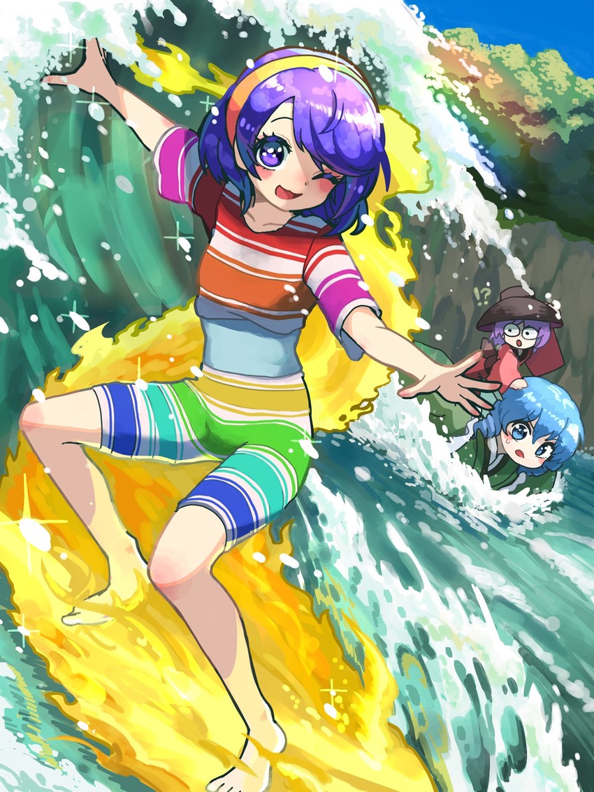 sukuna shinmyoumaru, wakasagihime, and tenkyuu chimata (touhou) drawn by howhow_notei
