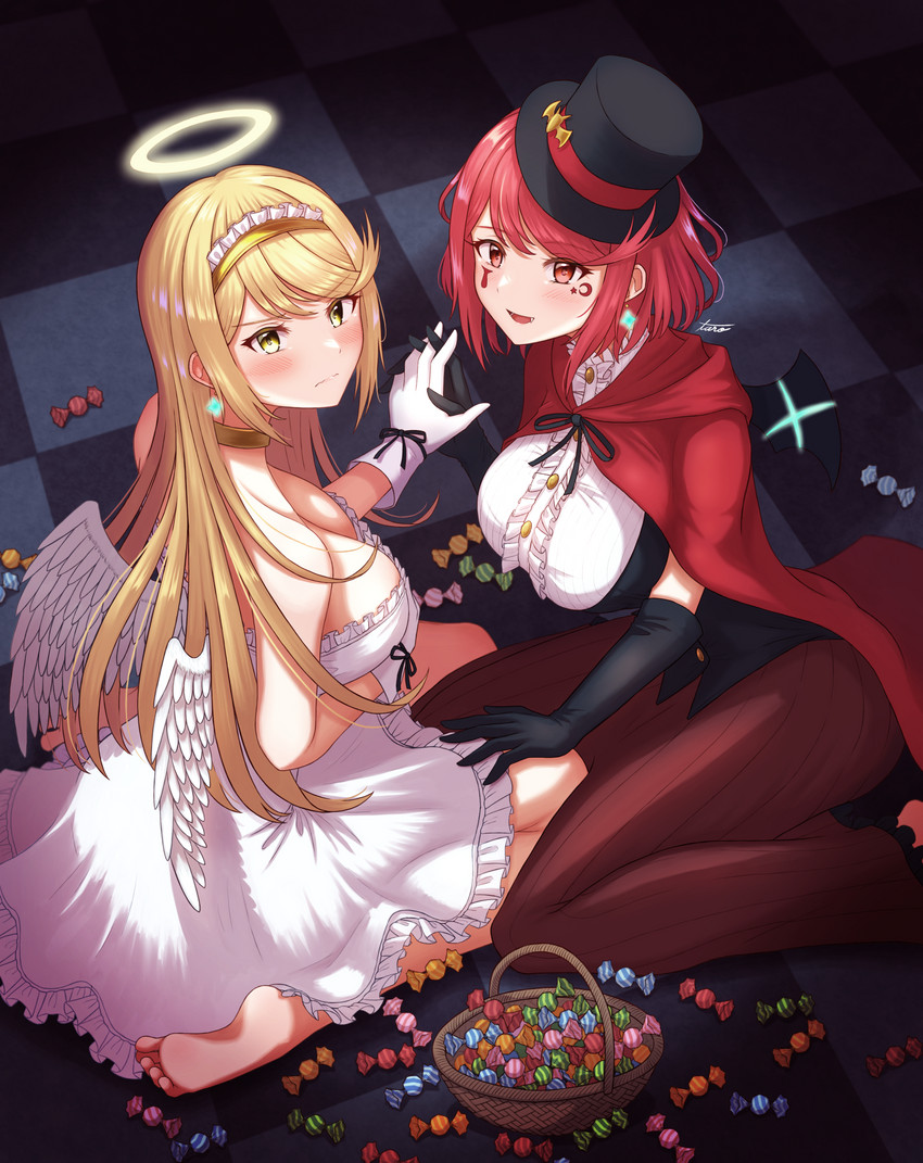 pyra and mythra (xenoblade chronicles and 1 more) drawn by taro_(peach_taro51)