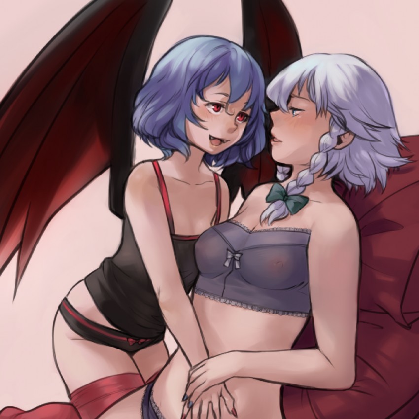 remilia scarlet and izayoi sakuya (touhou) drawn by roarke_(lavenderincubus)